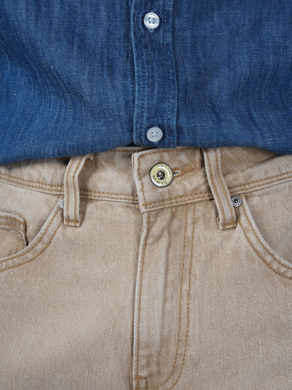 Celio* Men Brown Solid Loose Fit Cotton Jeans