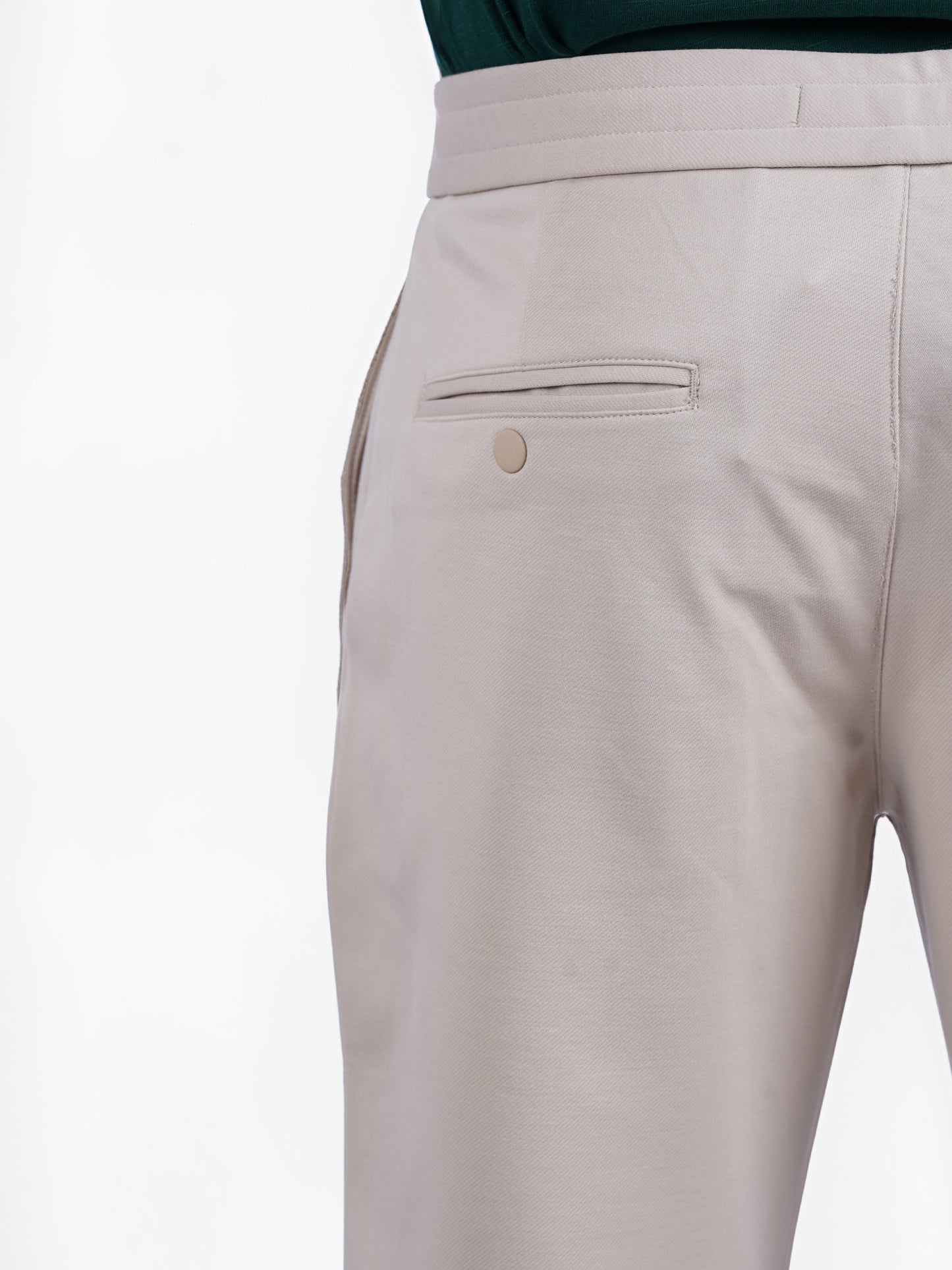 Celio* Men Beige Solid Slim Fit Terylene Knit Trouser