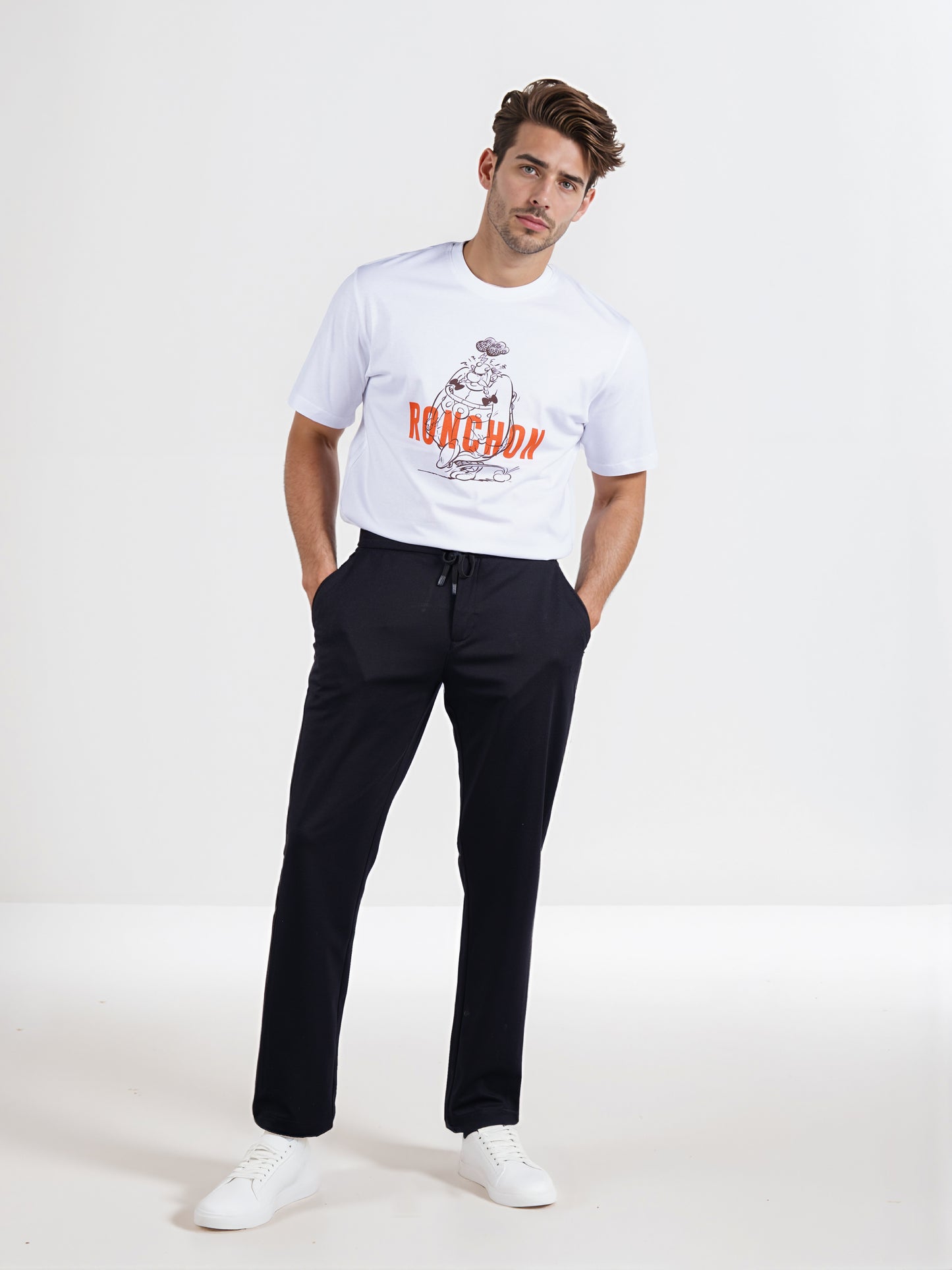 Celio* Men Black Solid Slim Fit Terylene Knit Trouser