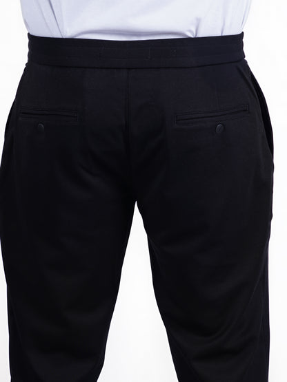 Celio* Men Black Solid Slim Fit Terylene Knit Trouser