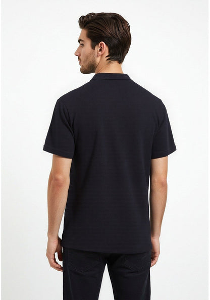 Celio* Men Black Solid Regular Fit Cotton T-shirt