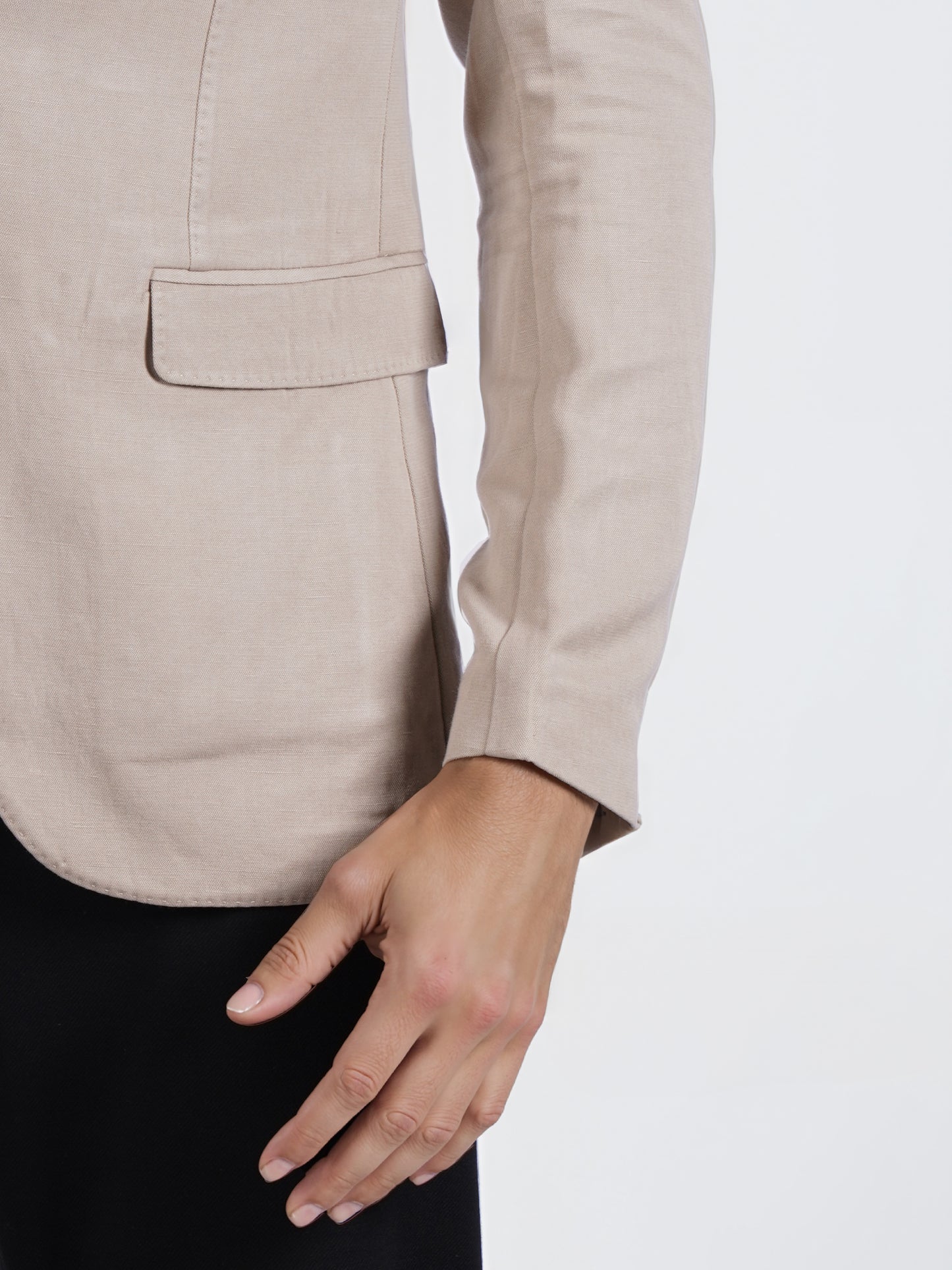 Celio* Men Beige Solid Slim Fit Lyocell Suit Jacket