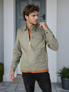 Celio* Men Olive Solid Regular Fit Linen Jackets