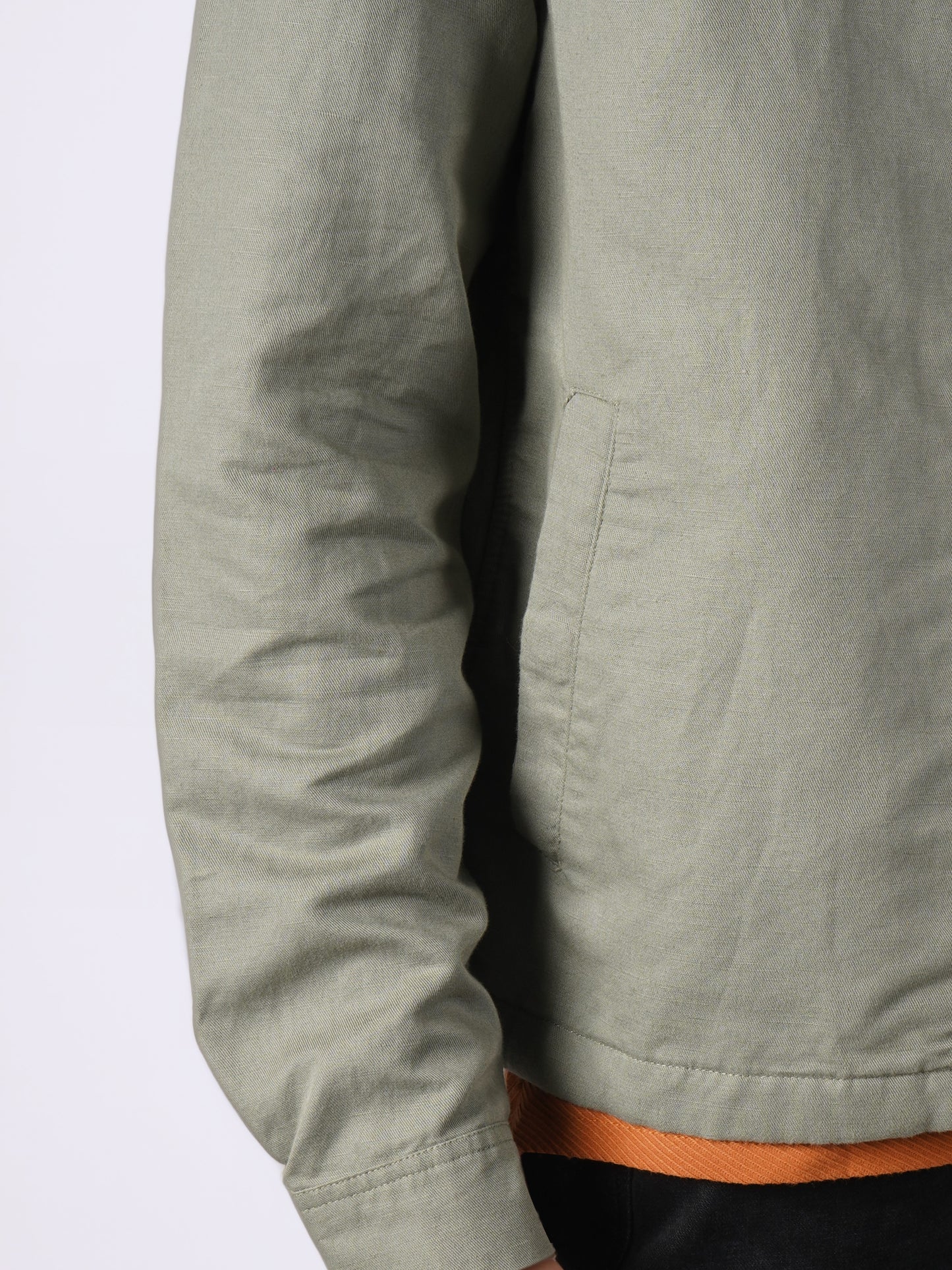 Celio* Men Olive Solid Regular Fit Linen Jackets