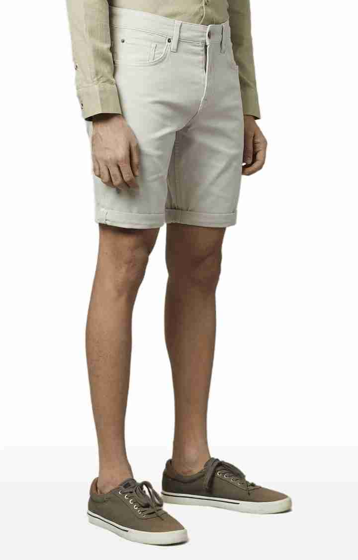 Beige Regular Fit Shorts