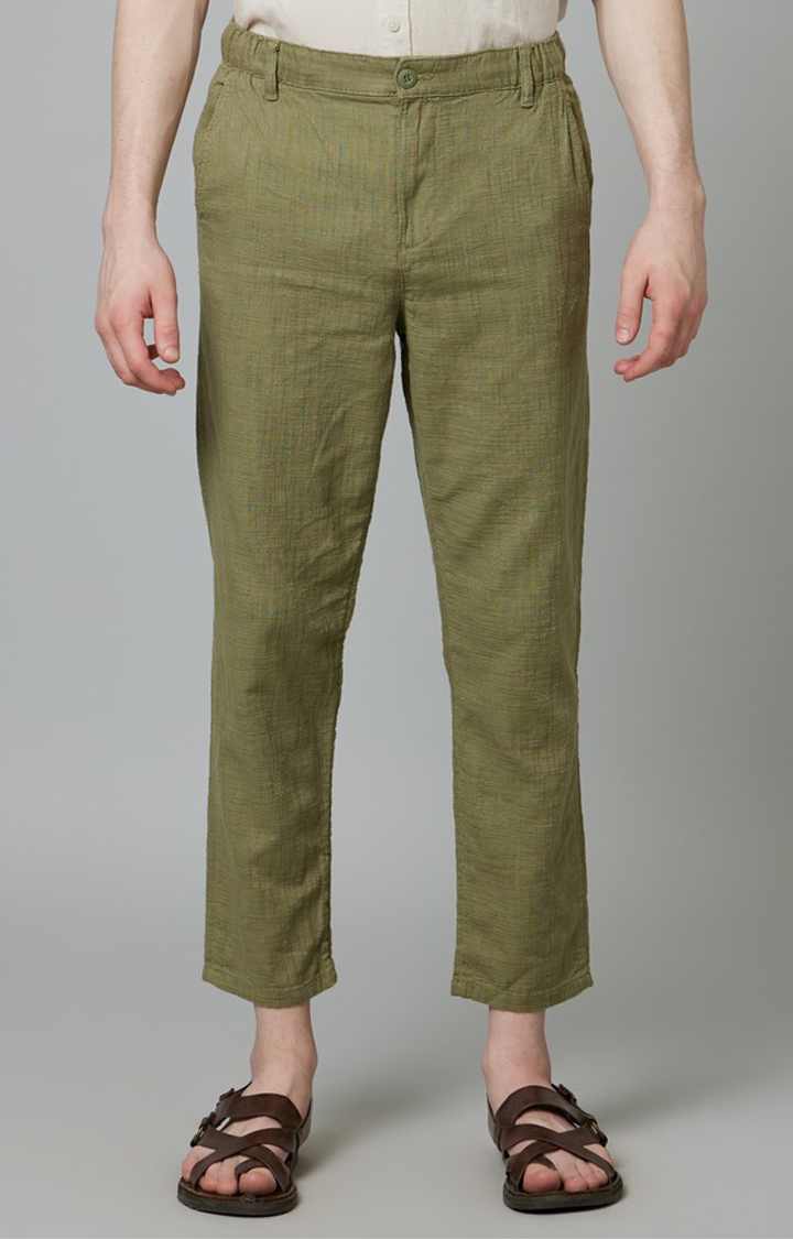 Olive Regular Fit Trousers