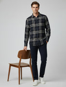 Celio* Men Purple Checked Regular Fit Polyester Shirts