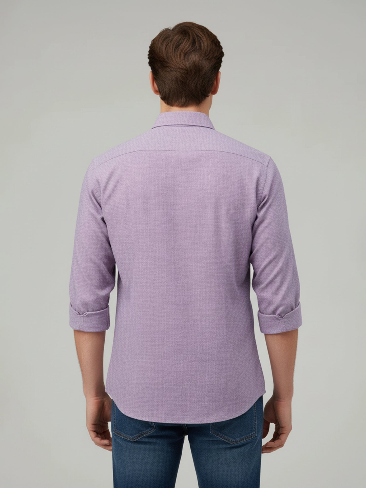 Celio* Men Mauve Solid Regular Fit Cotton Shirts