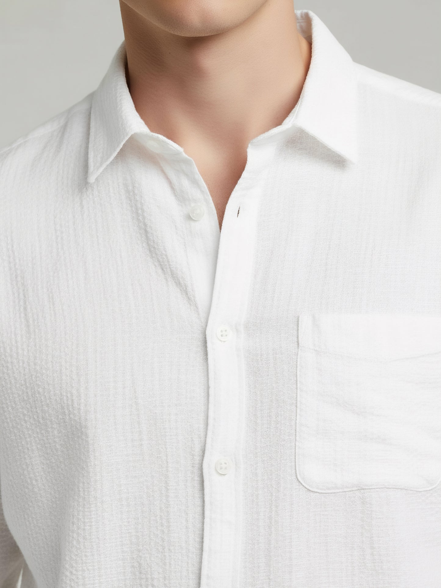 Celio* Men White Solid Regular Fit Cotton Shirts