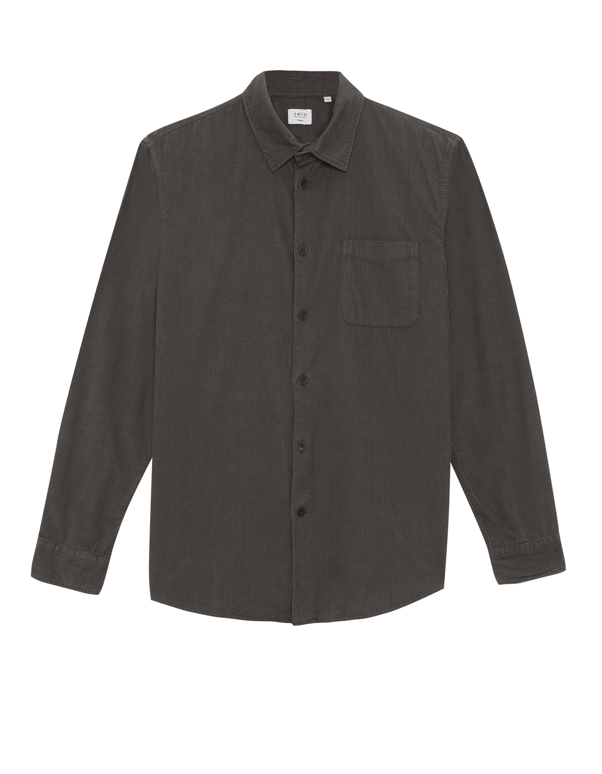 Regular Fit 100% Cotton Corduroy Shirts - Grey