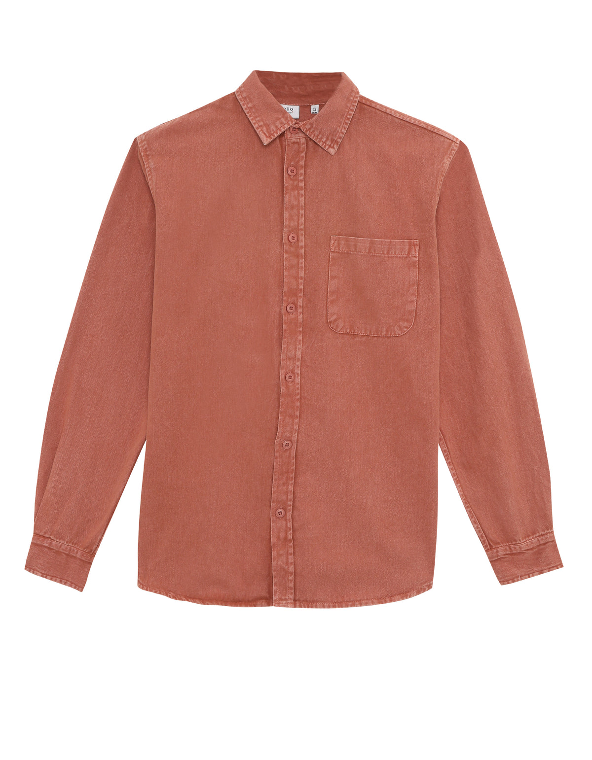 Regular Fit 100% Cotton Solid Shirts - Orange