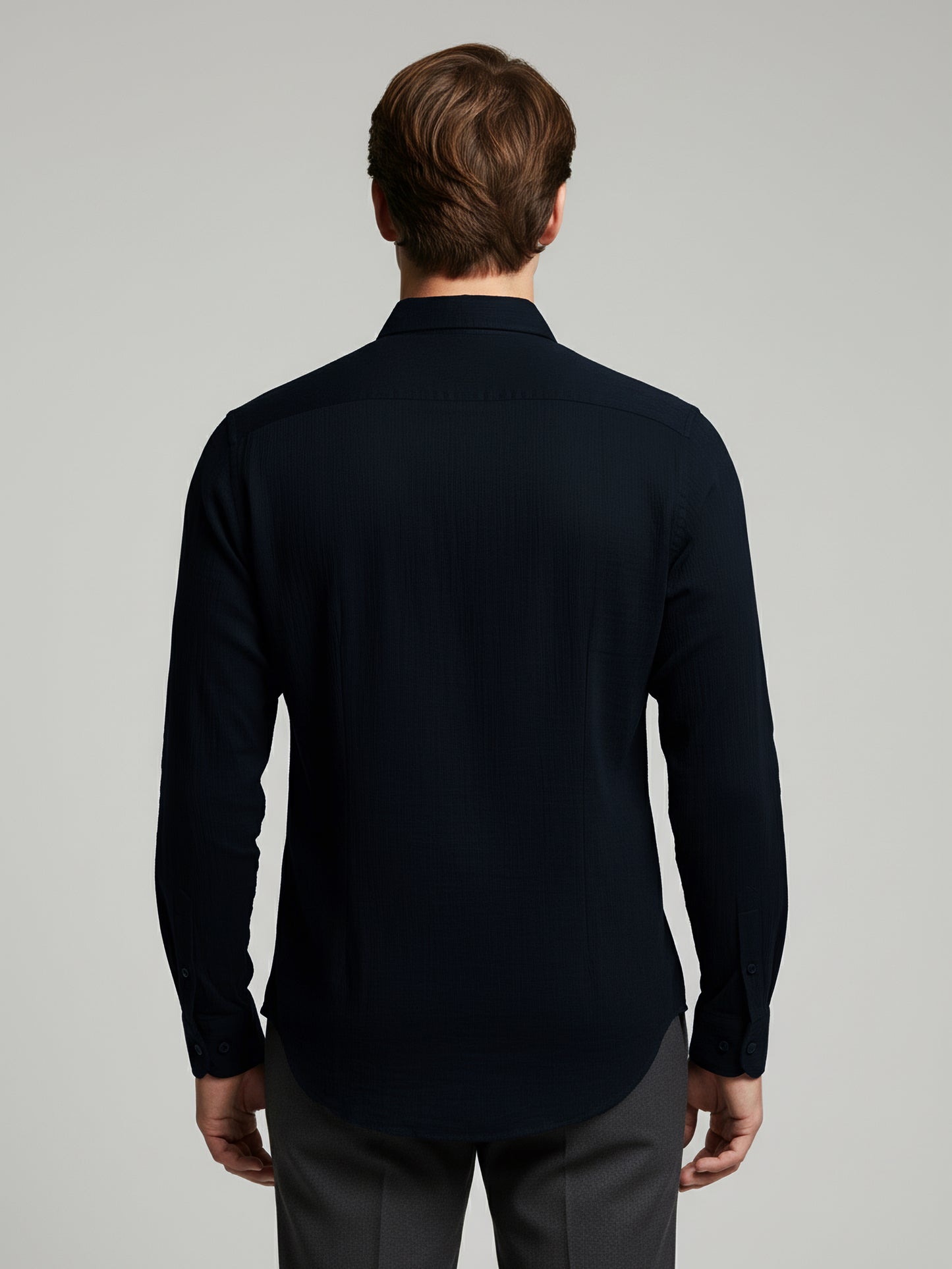 Celio* Men Black Solid Regular Fit Cotton Shirts