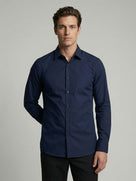 Celio* Solid Cotton Slim Fit Men Blue Shirts