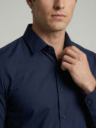 Celio* Solid Cotton Slim Fit Men Blue Shirts