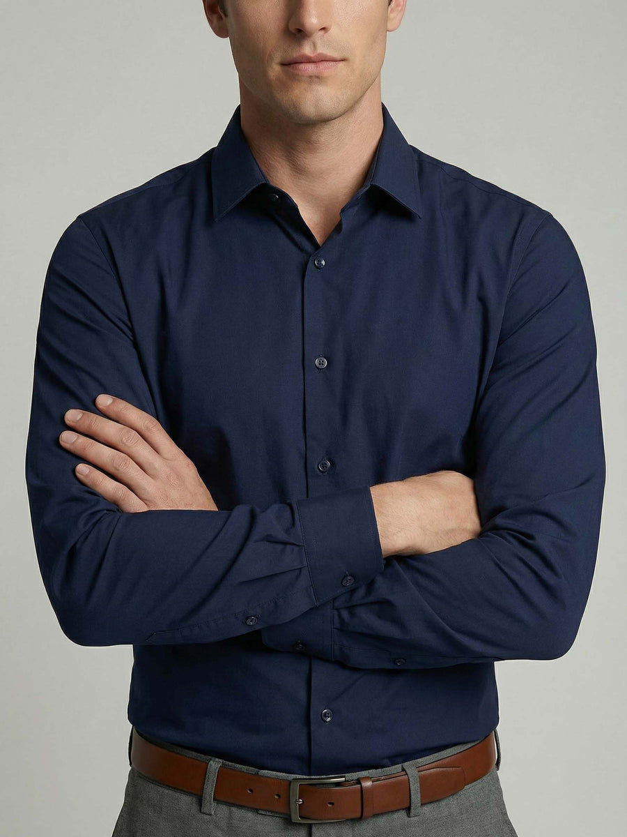 Celio* Solid Cotton Slim Fit Men Blue Shirts