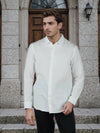 Celio* Men White Solid Regular Fit Cotton Shirts