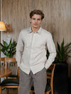 Celio* Beige Men Cotton Solid Regular Fit Shirts