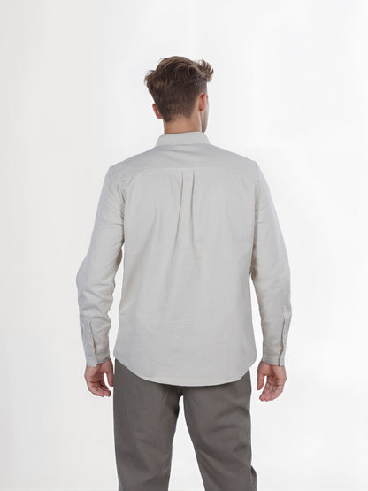 Celio* Beige Men Cotton Solid Regular Fit Shirts