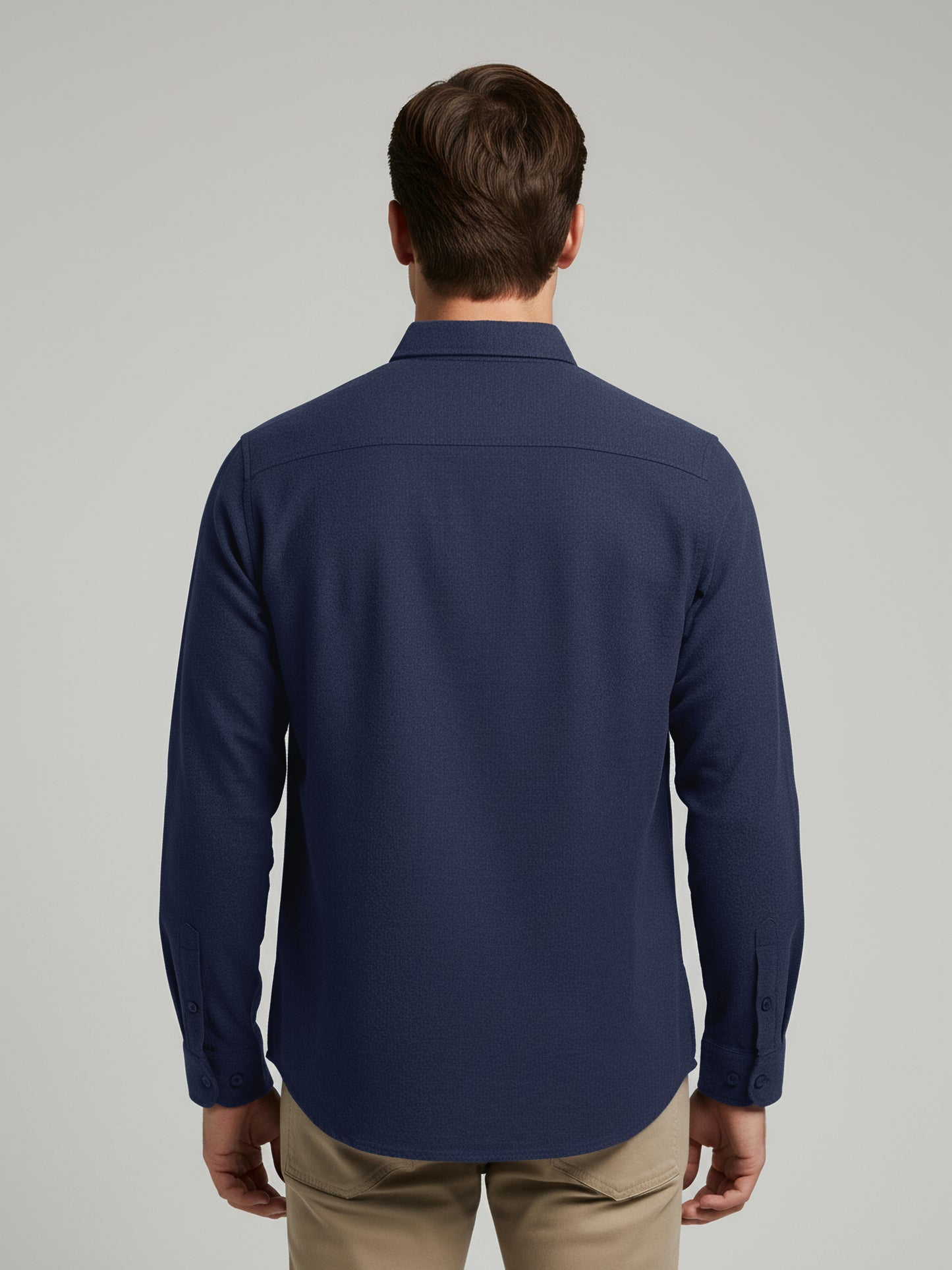 Celio Men Blue Solid Regular Fit Cotton Shirts