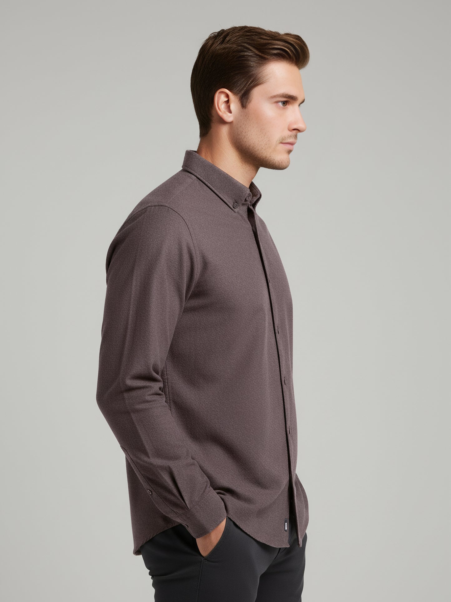 Celio Men Brown Solid Regular Fit Cotton Shirts