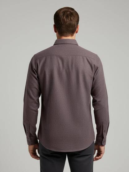 Celio Men Brown Solid Regular Fit Cotton Shirts