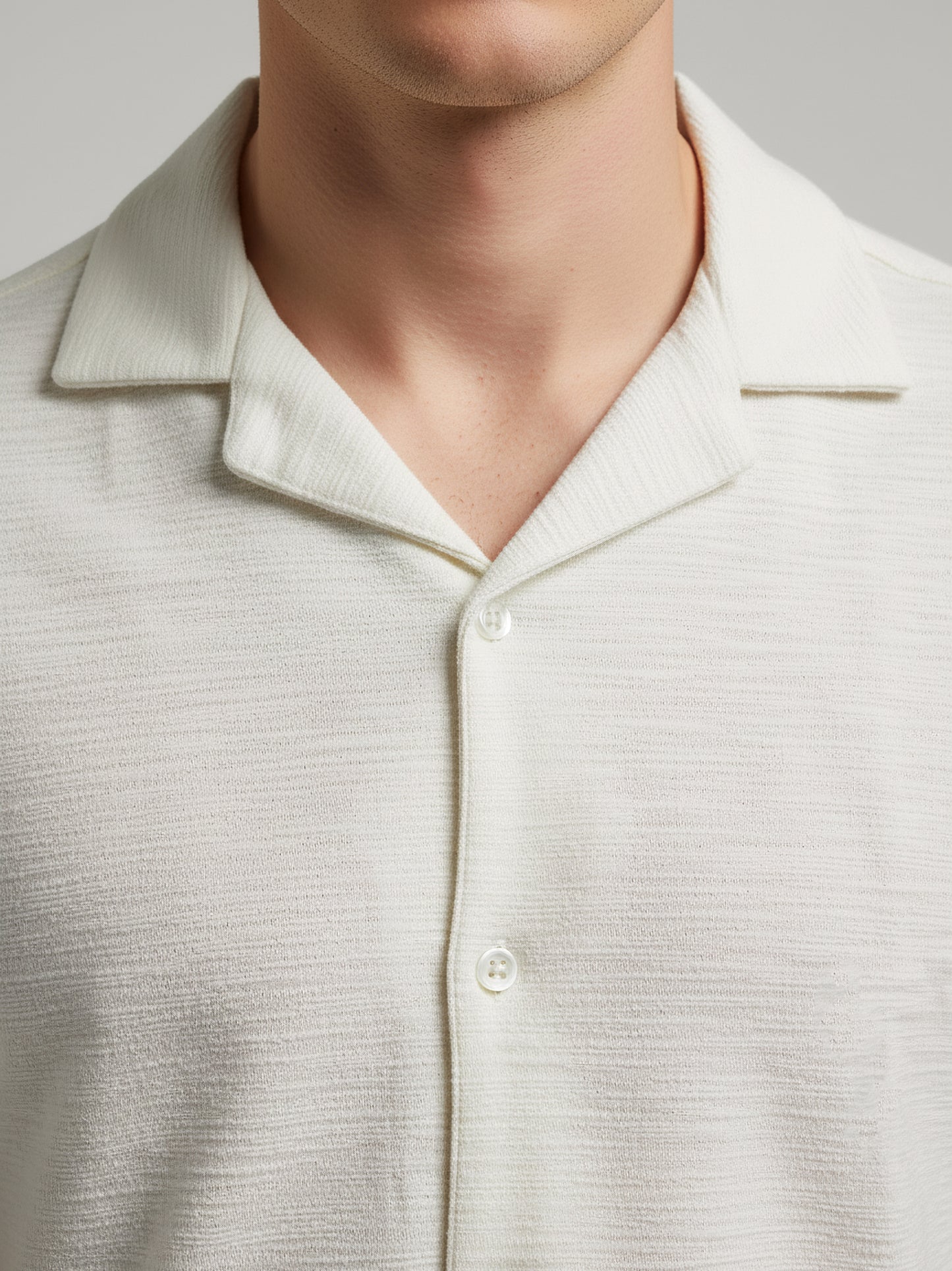 Celio* Men White Solid Regular Fit Cotton-Poly-Blend Shirts