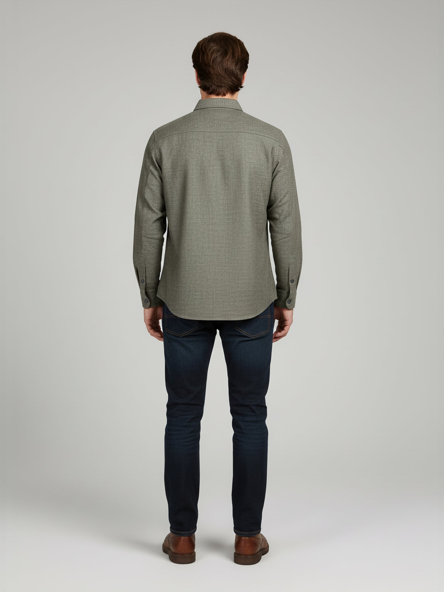 Celio* Men Olive Solid Regular Fit Cotton Shirts