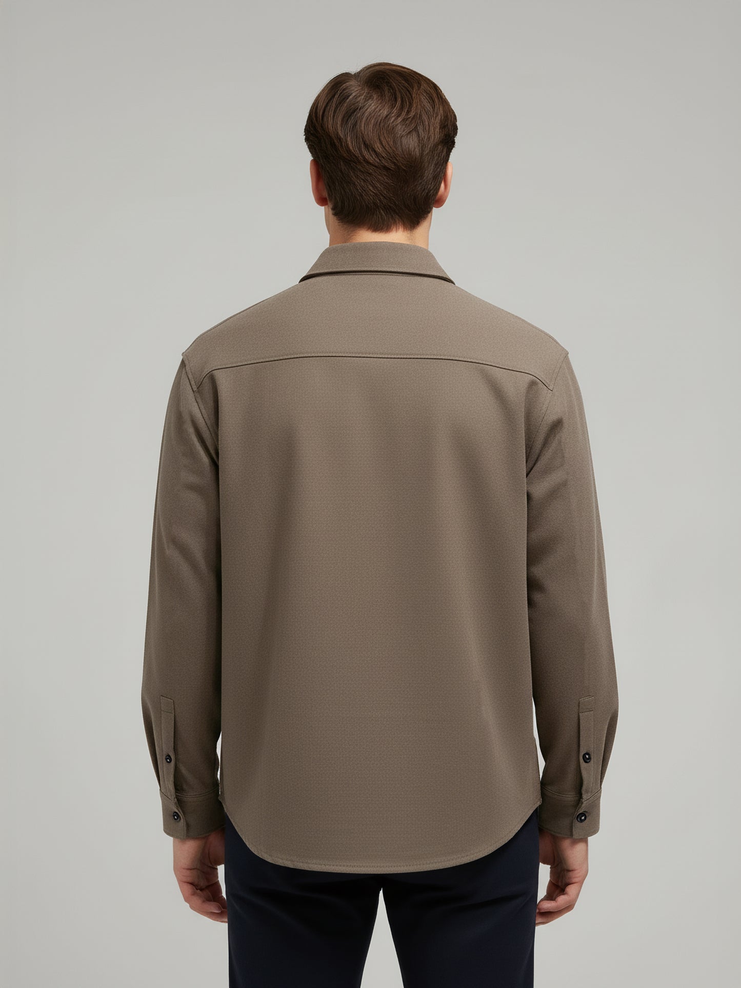 Celio* Men Brown Solid Loose Fit Polyester Shirts