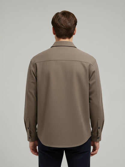 Celio* Men Brown Solid Loose Fit Polyester Shirts