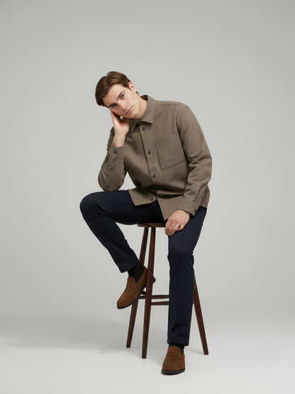 Celio* Men Brown Solid Loose Fit Polyester Shirts