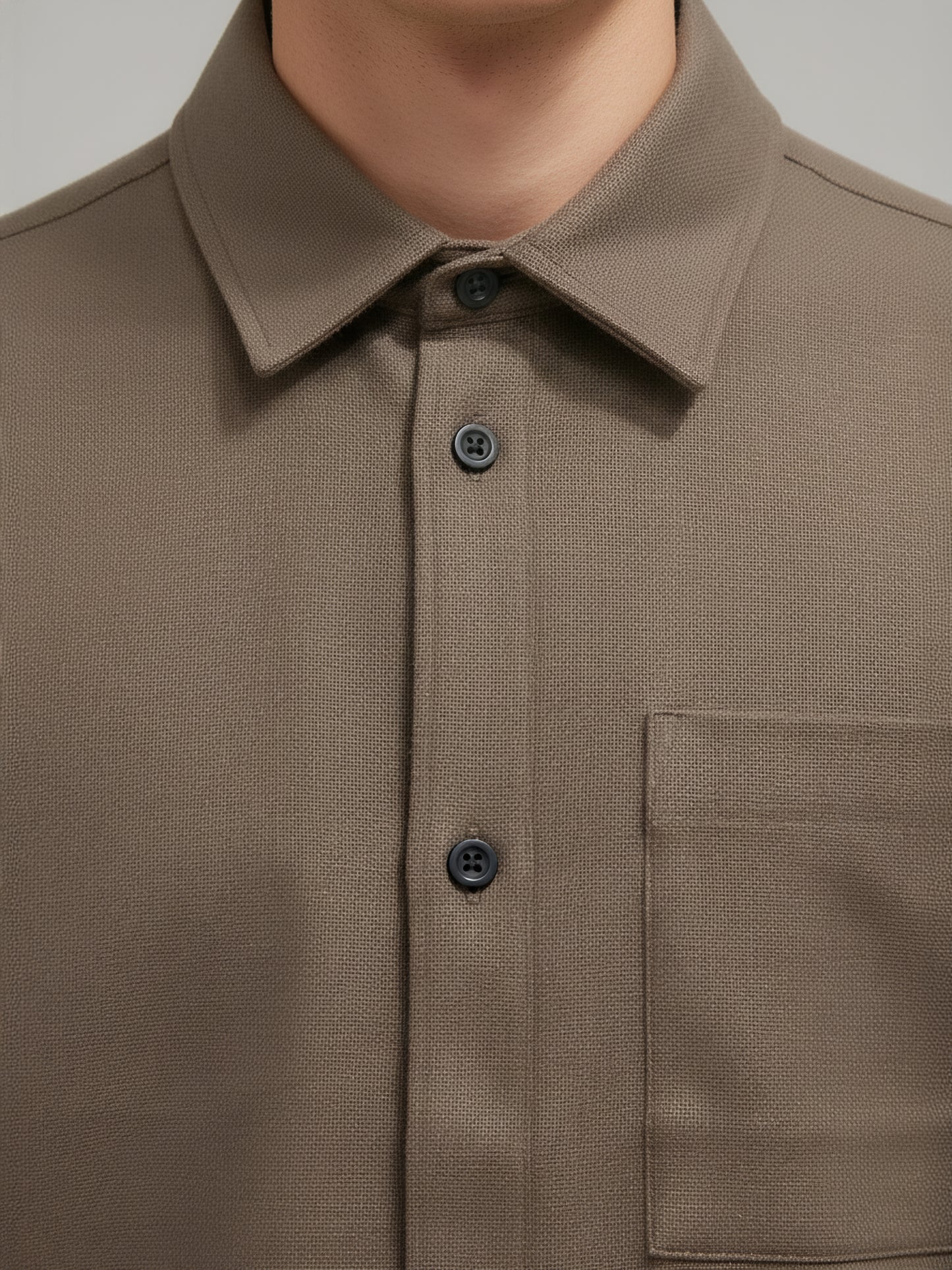 Celio* Men Brown Solid Loose Fit Polyester Shirts