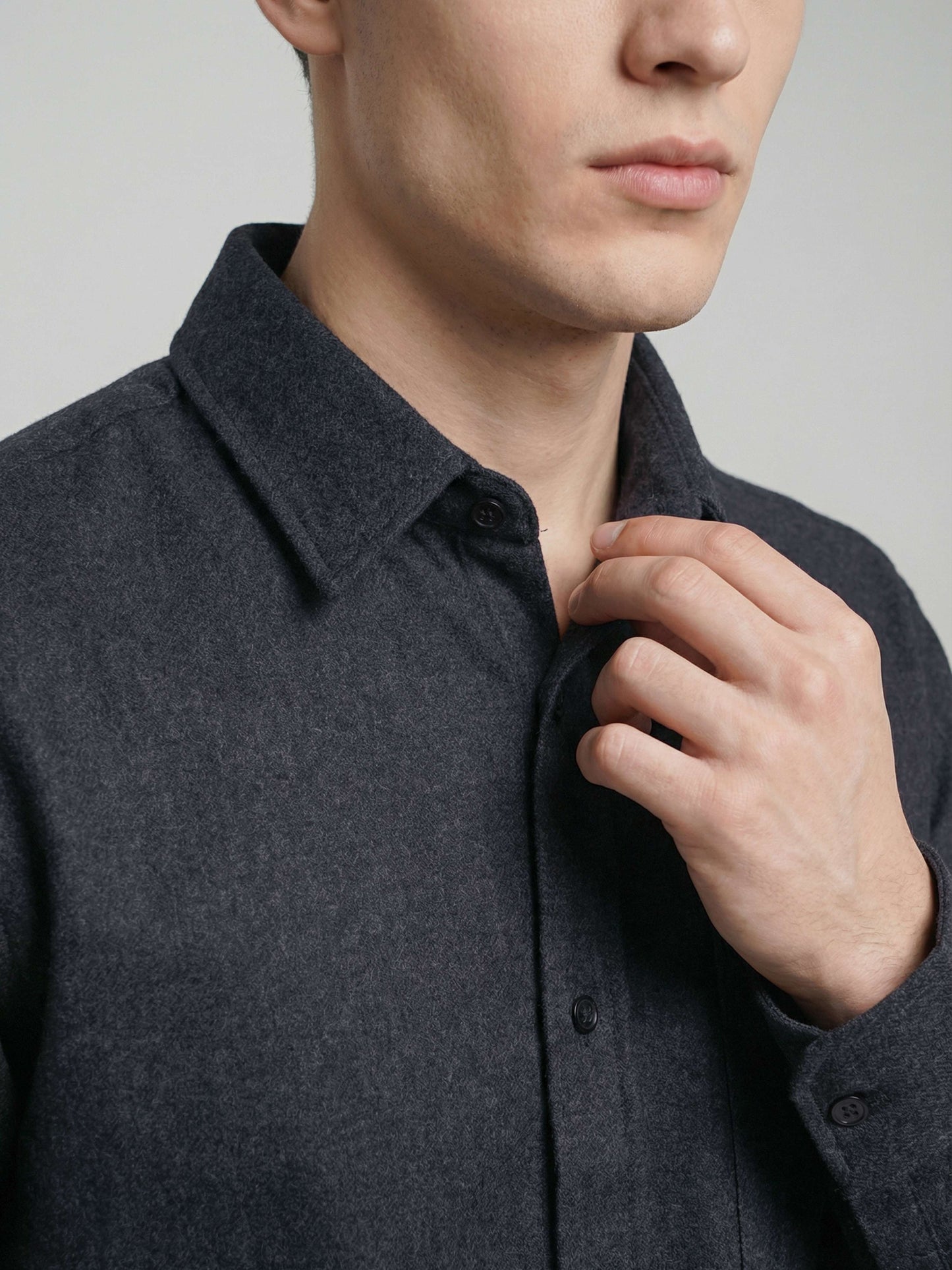 Celio* Men Grey Solid Loose Fit Polyester Shirts