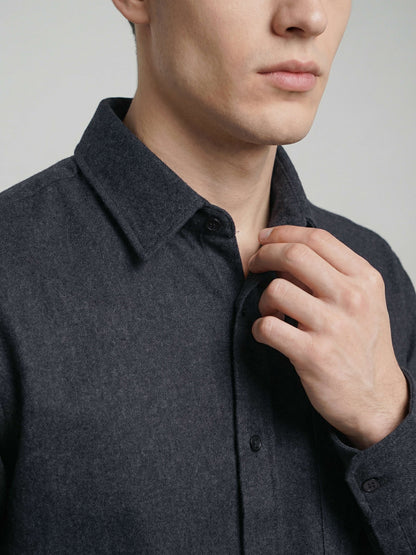 Celio* Men Grey Solid Loose Fit Polyester Shirts