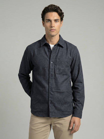 Celio* Men Grey Solid Loose Fit Polyester Shirts