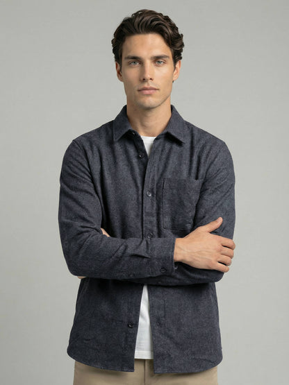 Celio* Men Grey Solid Loose Fit Polyester Shirts