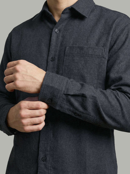 Celio* Men Grey Solid Loose Fit Polyester Shirts