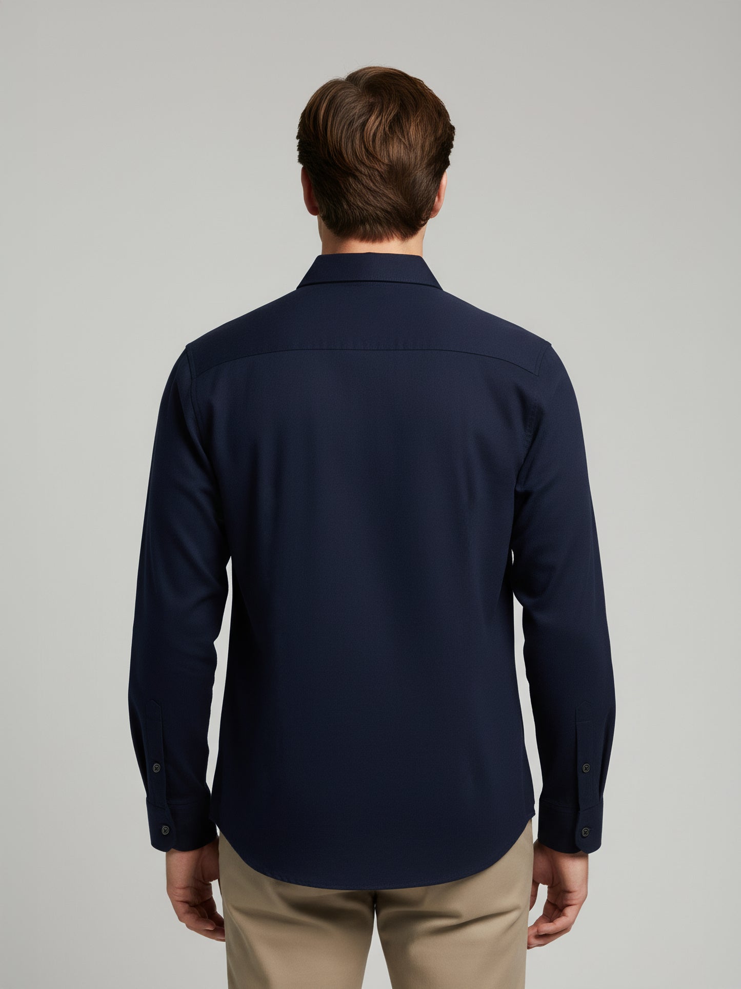 Celio* Men Navy Blue Solid Loose Fit Polyester Shirts