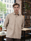 Celio* Men Beige Solid Overshirt Cotton Shirts