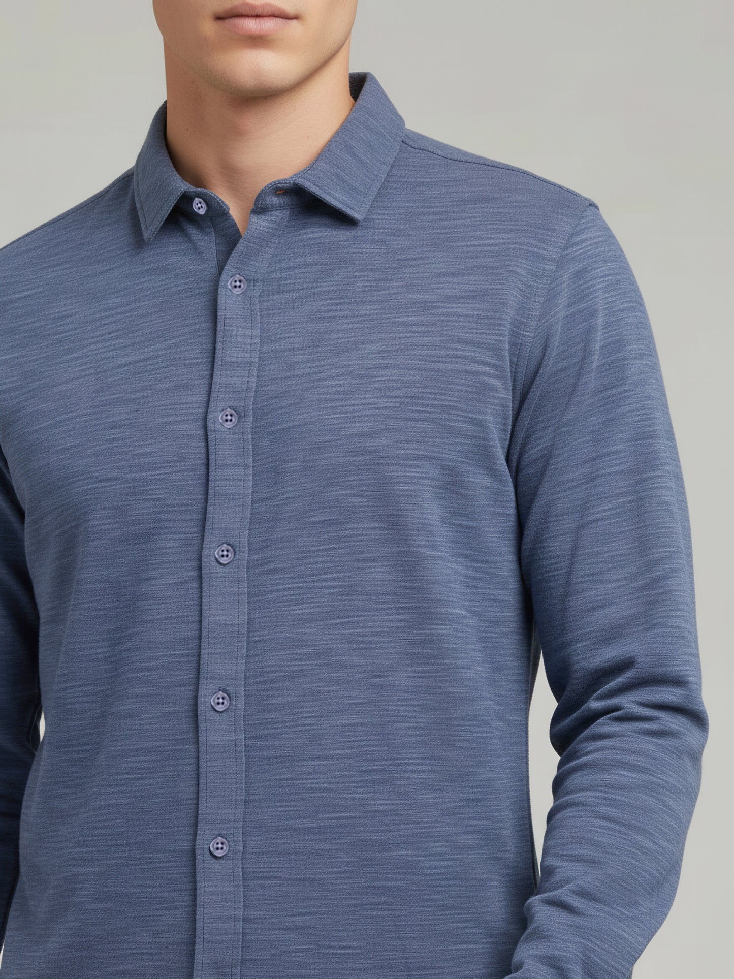 Celio* Men Blue Solid Regular Fit Cotton Shirts