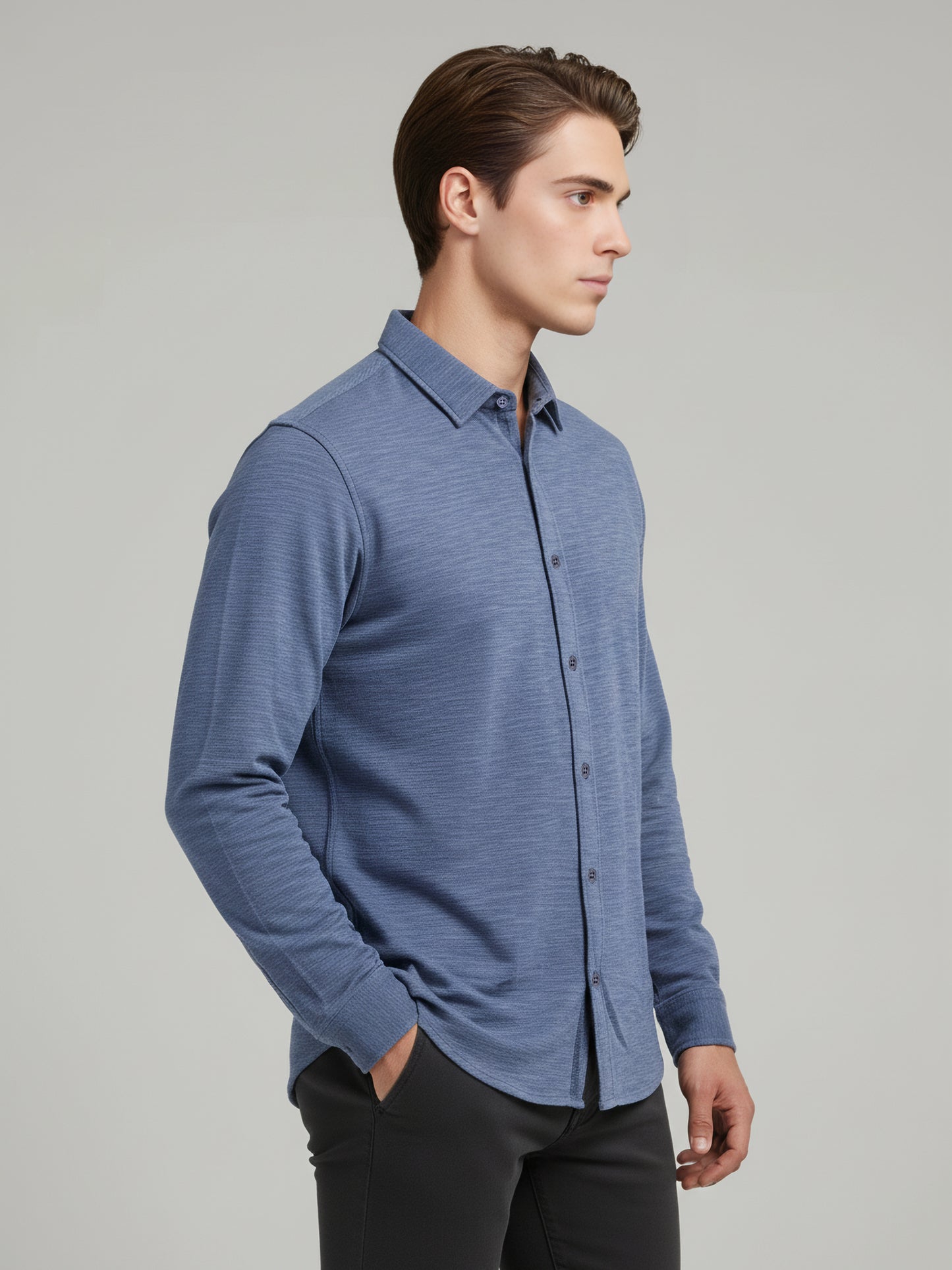 Celio* Men Blue Solid Regular Fit Cotton Shirts