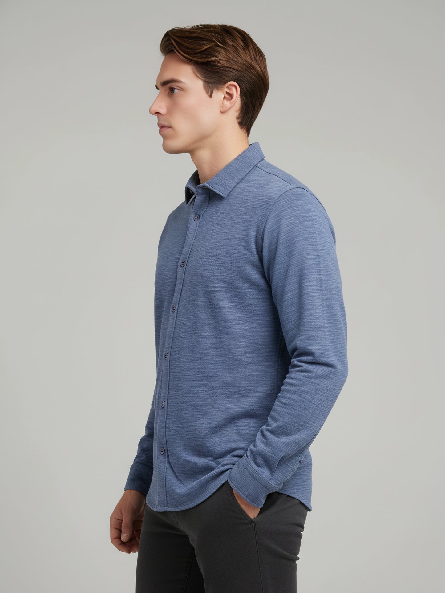 Celio* Men Blue Solid Regular Fit Cotton Shirts