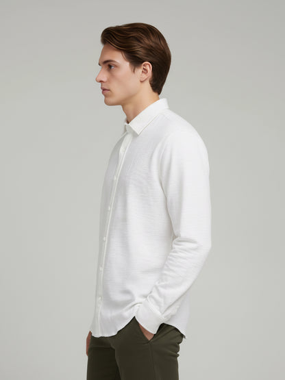 Celio* Men White Solid Regular Fit Cotton Shirts
