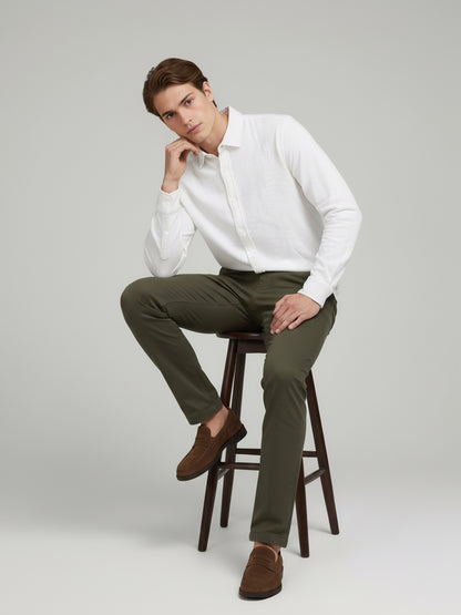 Celio* Men White Solid Regular Fit Cotton Shirts