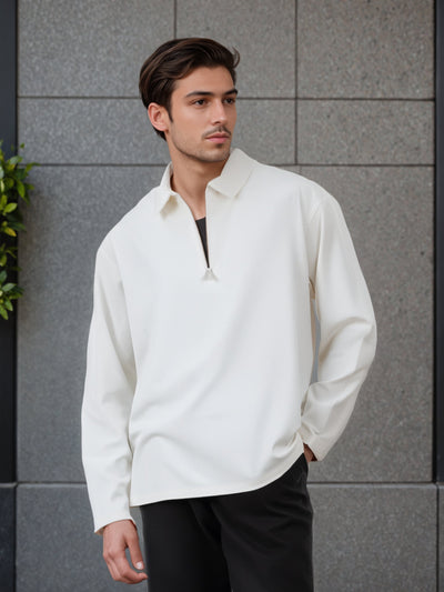 Celio* Men Cream Solid Regular Fit Polyester Shirts