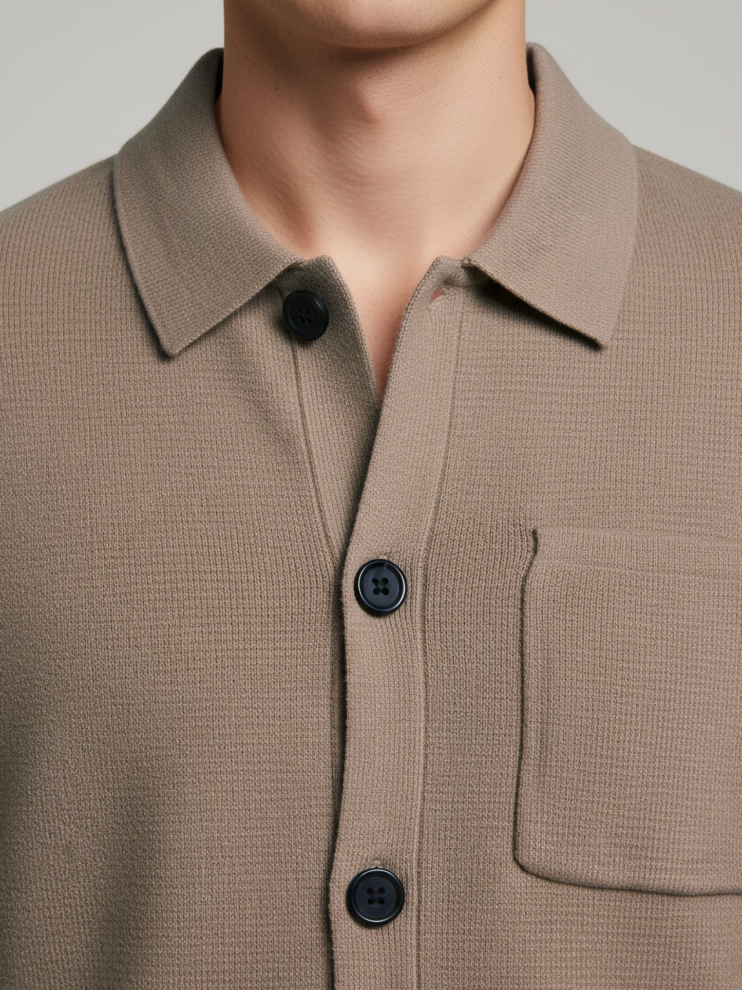 Celio* Men Beige Solid Regular Fit Cotton-Blend Jackets