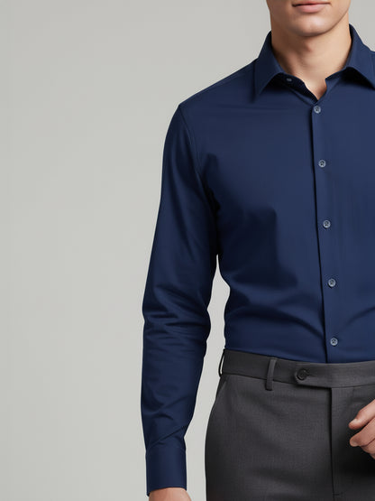 Celio* Men Blue Solid Regular Fit Nylon Shirts