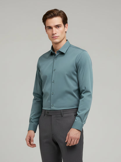 Celio* Men Green Solid Regular Fit Nylon Shirts