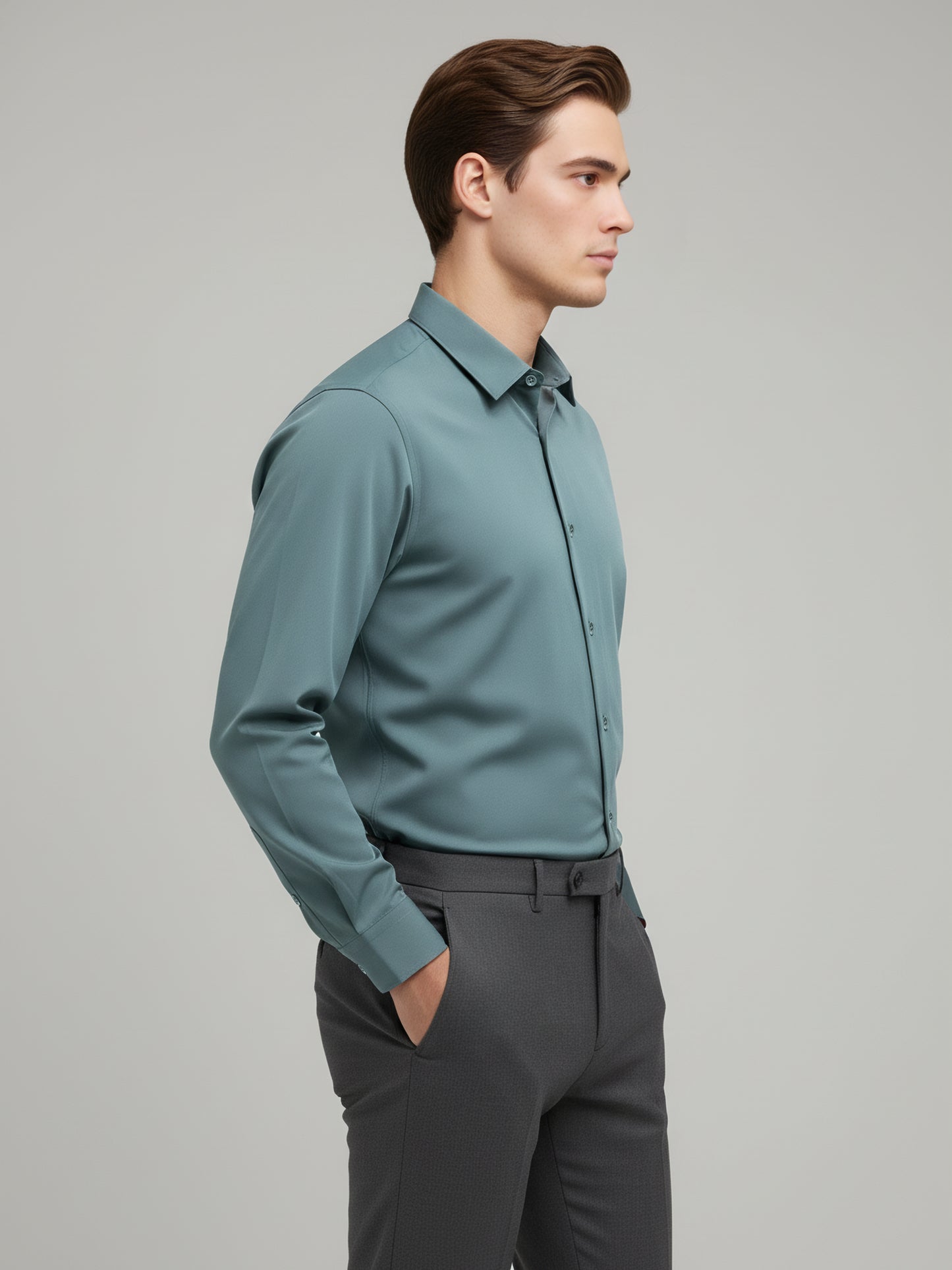 Celio* Men Green Solid Regular Fit Nylon Shirts