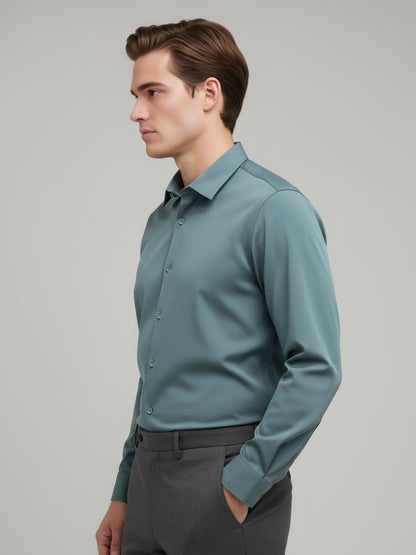 Celio* Men Green Solid Regular Fit Nylon Shirts
