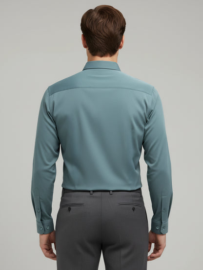 Celio* Men Green Solid Regular Fit Nylon Shirts